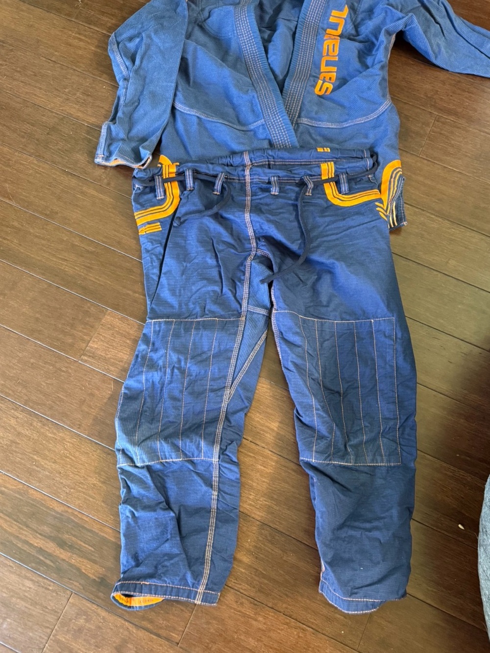 Shoyoroll Blue Men's Jiu-Jitsu Gi Pants with Yellow Trim